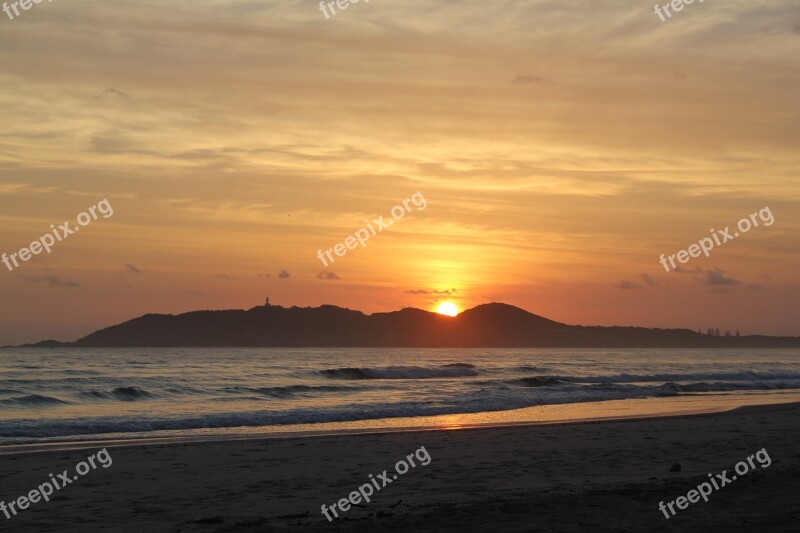 Sunrise Byron Bay Coast Ocean Seashore