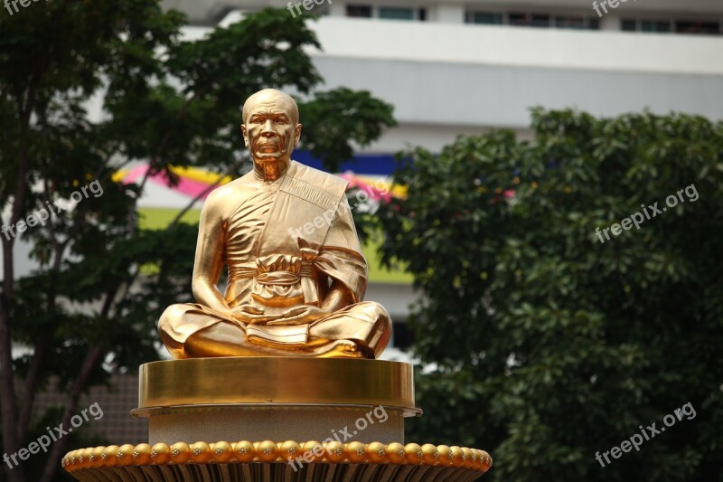 Budha Monk Gold Buddhism Phramongkolthepmuni