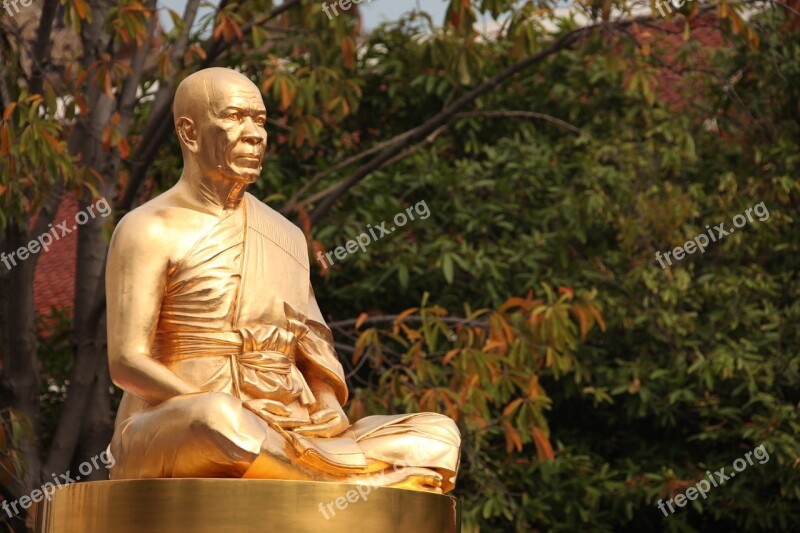 Budha Monk Gold Buddhism Phramongkolthepmuni