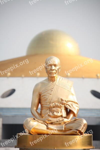 Budha Monk Gold Buddhism Phramongkolthepmuni