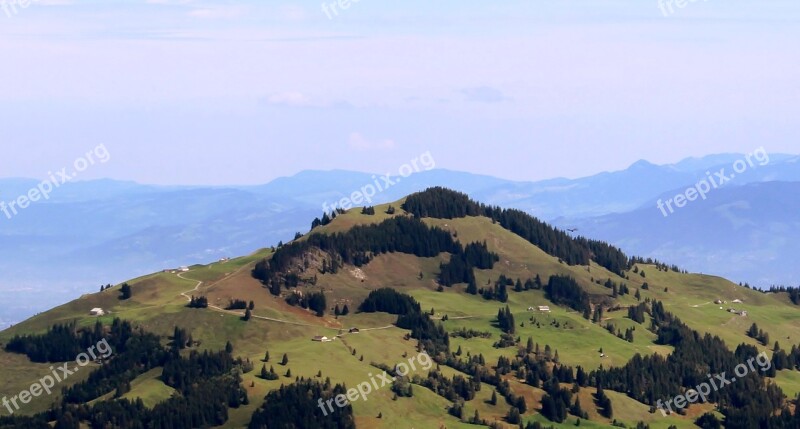 Mountains Alpine Swiss Alps Ebenalp Forests