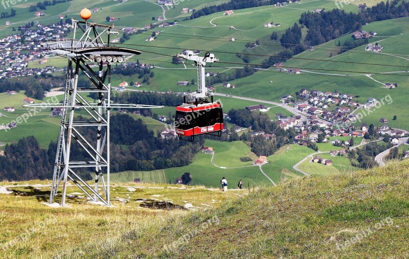 Cable Car Alpine Ebenalp View Appenzell