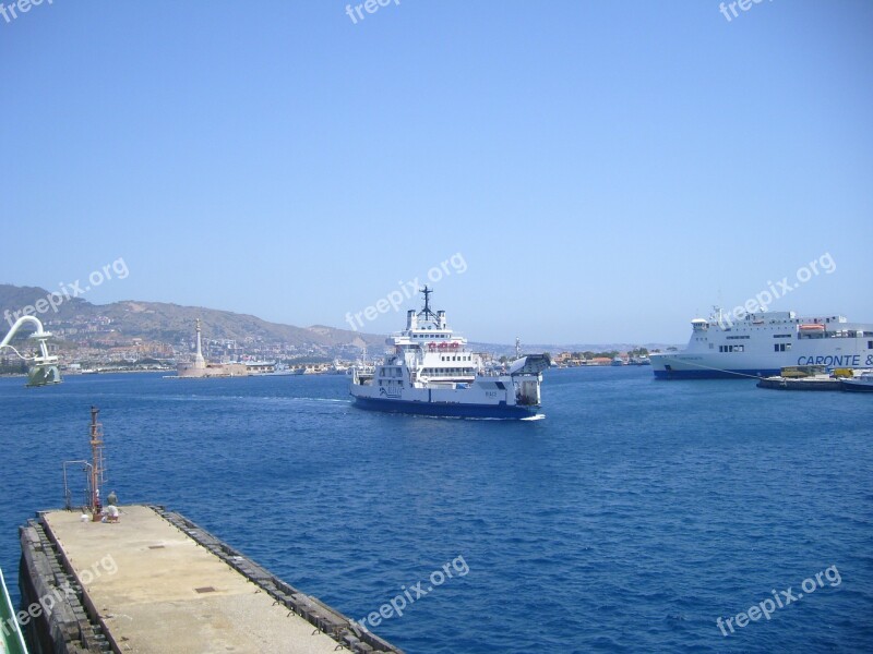 Ferry Sicily Strait Messina Sicily Free Photos