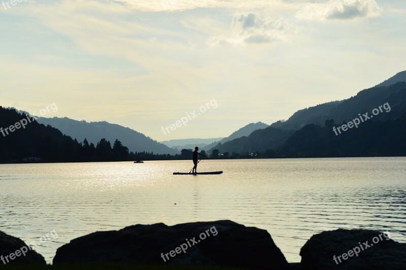 Stand Paddle Lake Alpsee Immenstadt Allgäu