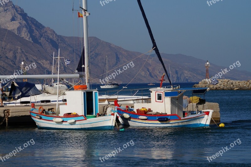 Boat Port Greece Island Kos