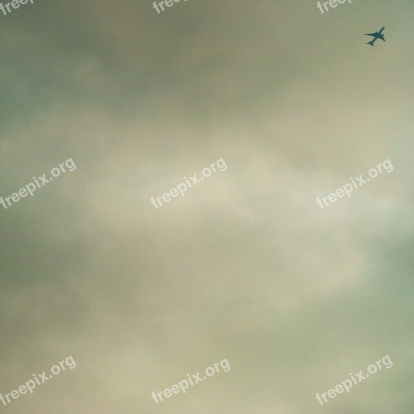 Plane Sky Abstract Clouds Air