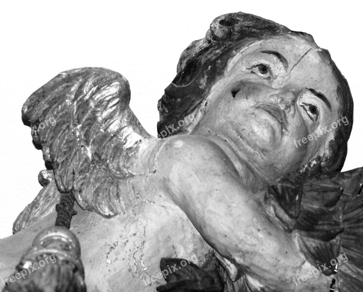 Angel Church Wood Old Antique