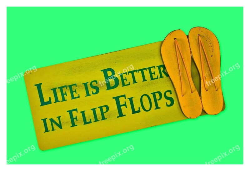 Flip Flops Shield Postcard Live Better