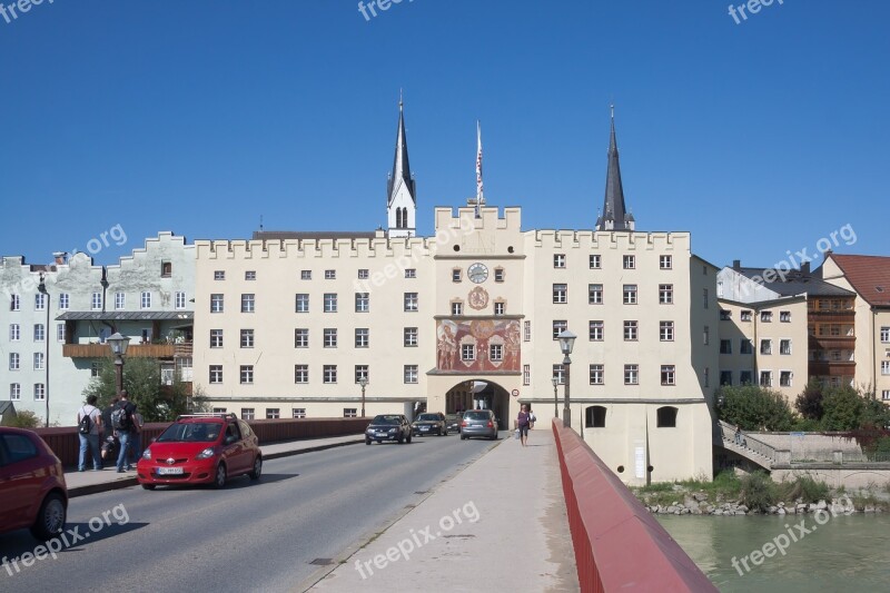 City Gate Wasserburg Painted River City