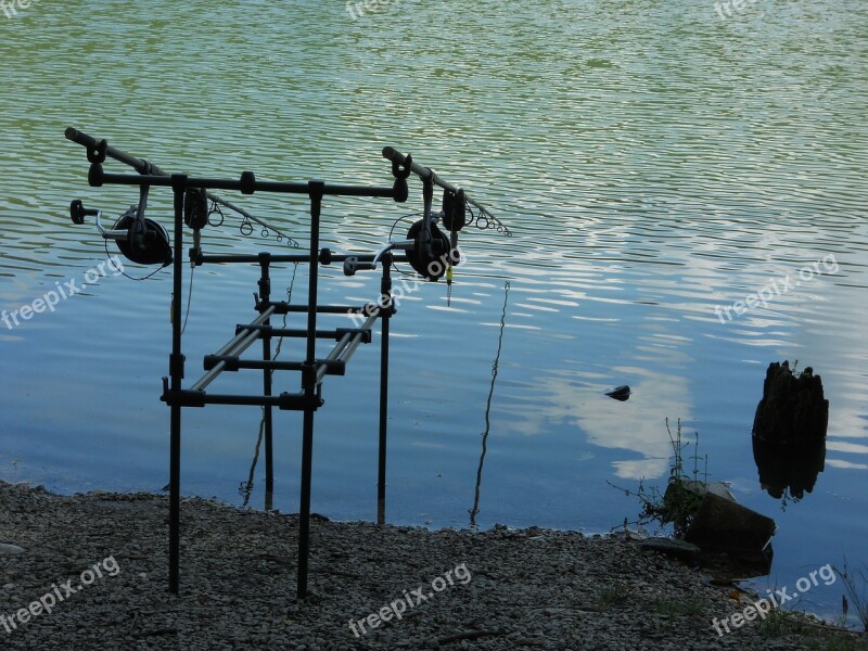 Fishing Fishing Rods Lake Water Nature