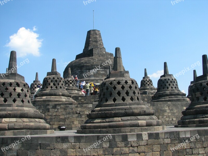 Temples Indonesia Holiday Borobudur Free Photos