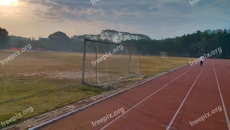 Athletic Track Sunrise Playground Free Photos