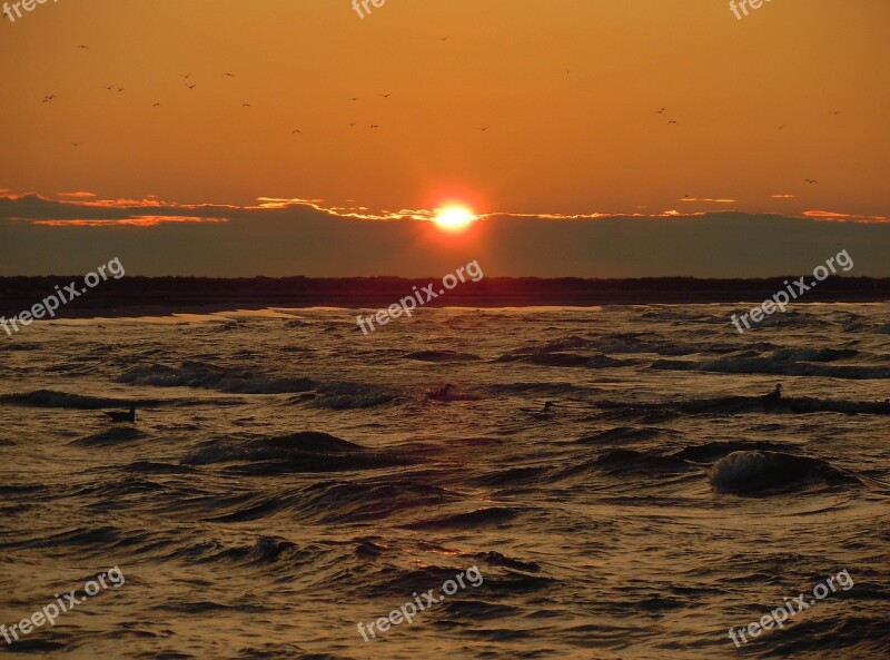 Abendstimmung Sunset North Sea Sea Coast