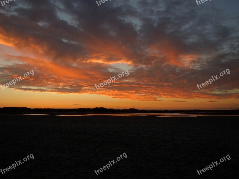 Afterglow Sky Clouds Evening Sky Abendstimmung