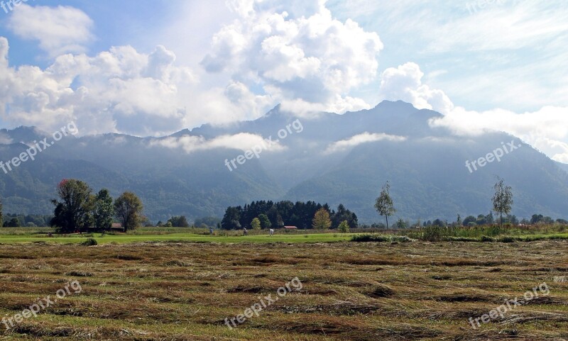 Landscape Chiemgau Mountains Sky Clouds