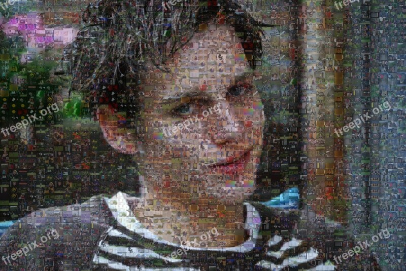 Photo Mosaic Mosaic Young Man Portrait