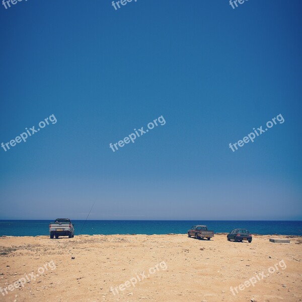 Beach Cars Sky Sea Summer