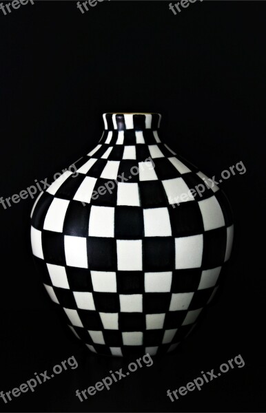 Vase Hand Painting Black And White Art Abstract