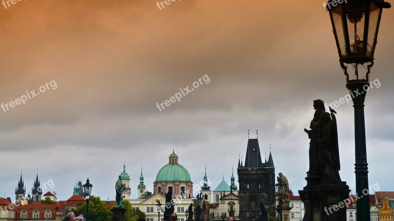 Prague Statue Charles Bridge Structure Historically