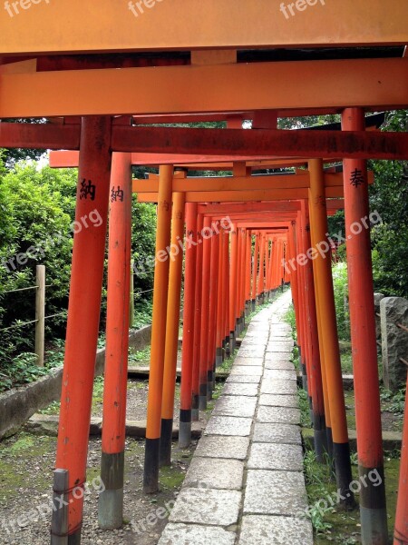 Japan Tokyo Ueno Shrine Torii