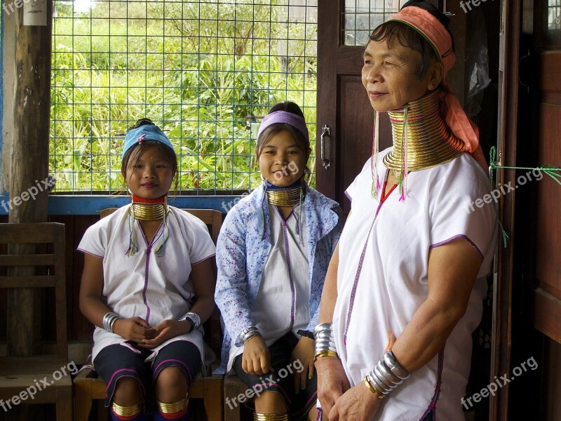 Female Giraffe Padaung Burma Women Free Photos