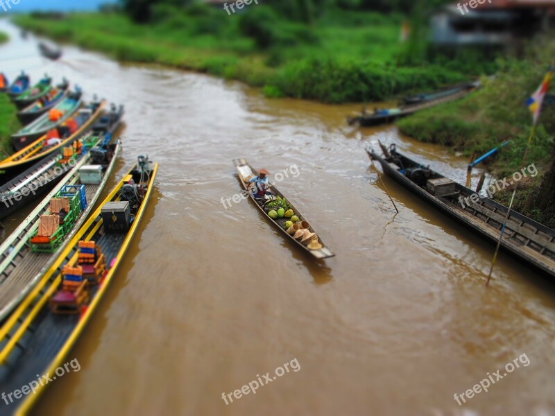 Canoe Burma Lake Barca Inle