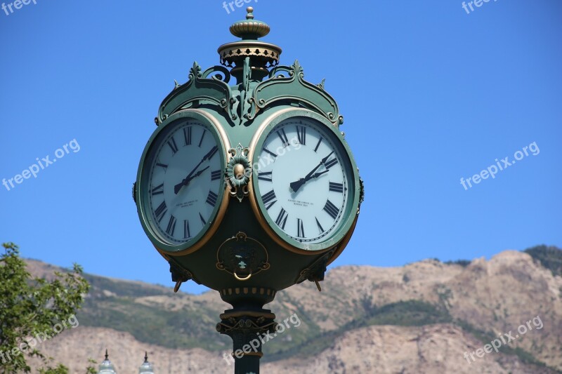 Clock Time Old Outdoors Historic