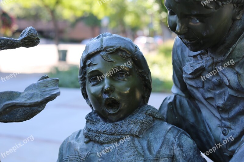 Child Statue Bronze Outside Outdoors