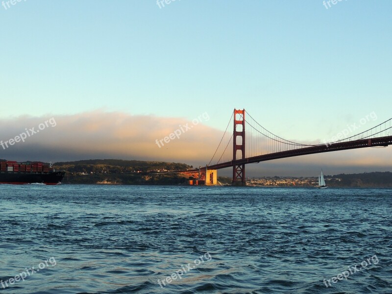 Golden Gate Bridge San Francisco Ocean Pacific Sunset