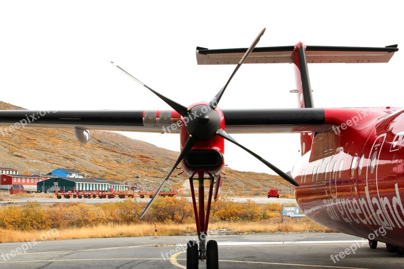 Aircraft Motor Propeller Red Greenland