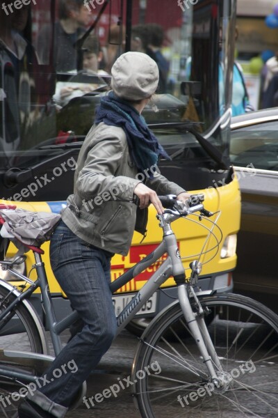 Cyclist Traffic Bus Cycle Free Photos