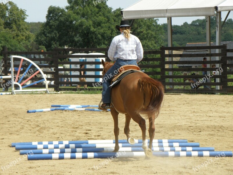 Horse Rider Races Western Competition