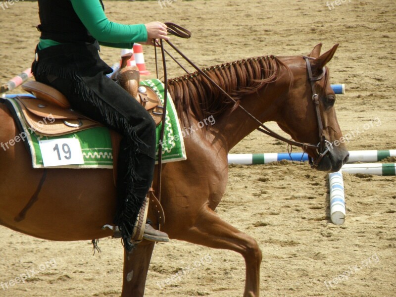 Horse Rider Races Portrait Western