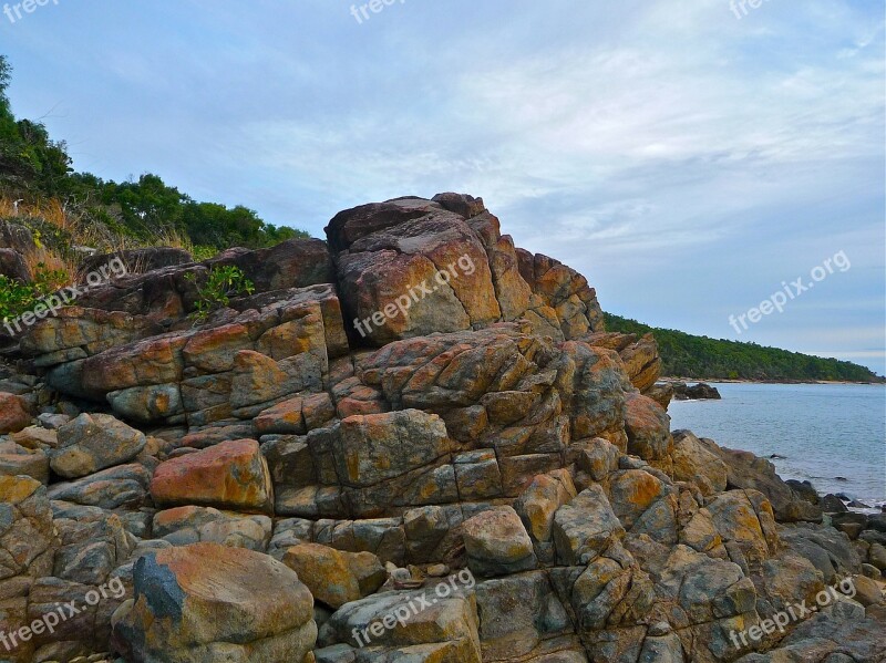 Rocks Seaside Landscape Seascape Coast