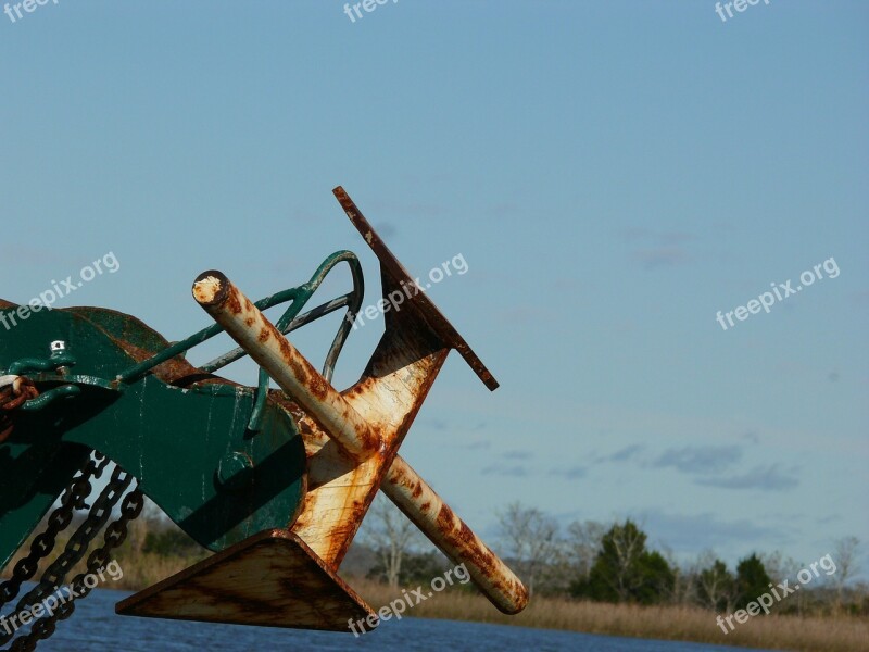 Anchor Fishing Rusty Equipment Chain