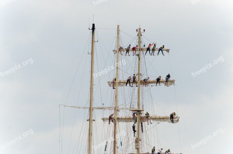 Sailing Masts Harlingen Wadden Sea Sailors