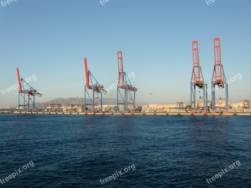 Harbour Cranes Sea Crane Port Cargo