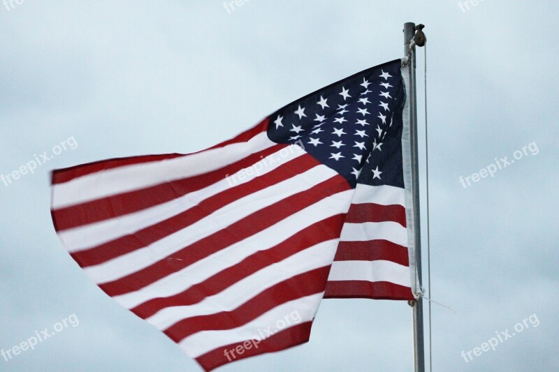 American Flag Patriotism Wave Sky American