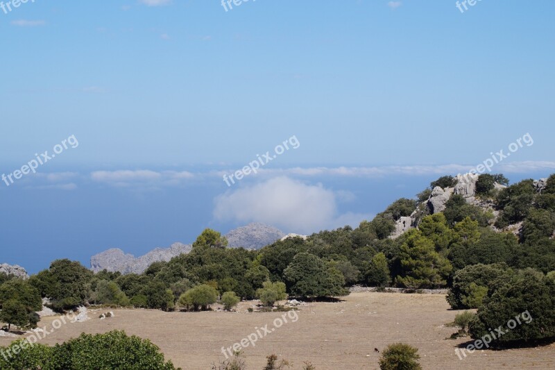 Mountain Clouds Sky Landscape Mountains