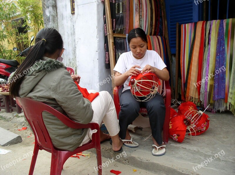 Lanterns Handicraft Handiwork Handwork Girl