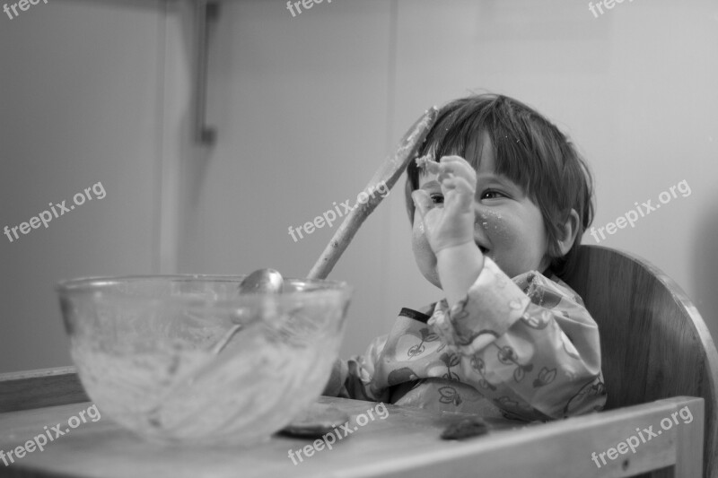 Cake Making Child Fun Young Baby