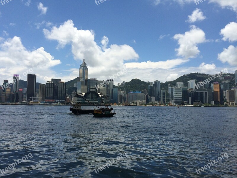 Hong Kong Victoria Harbour Conference And Exhibition Center Sailboat Free Photos