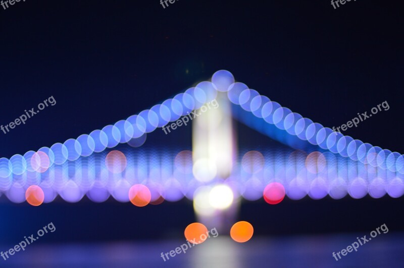 Bokeh Light Gwangalli Gwangan Bridge Bridge