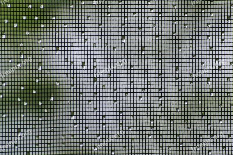 Mesh Fly Screen Rain Drops Water