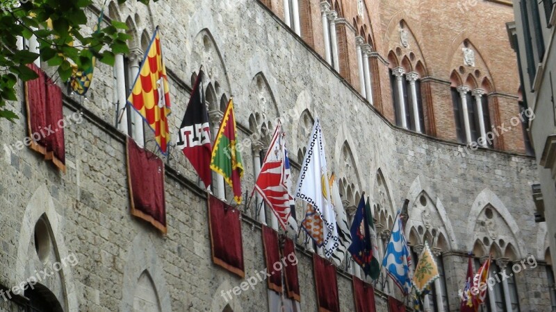 Flags Siena Party Palio Wall