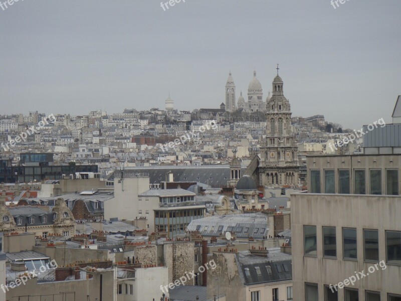 Paris Cityscape Sacré Cœur Bird Flight Overview