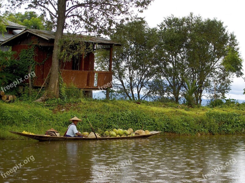 Canoe Burma Lake Inle Water