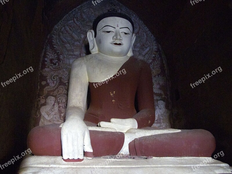 Buddha Red Burma Bagan Free Photos