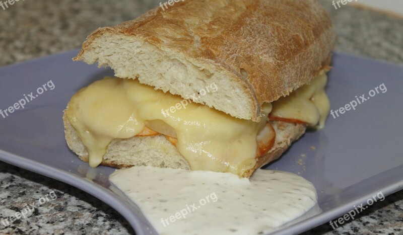 Baguette Hawaii Pineapple Cheese Sauce