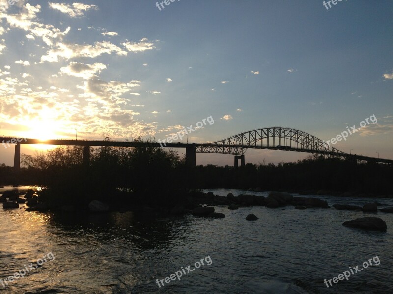 Bridge River Travel Landmark Twilight